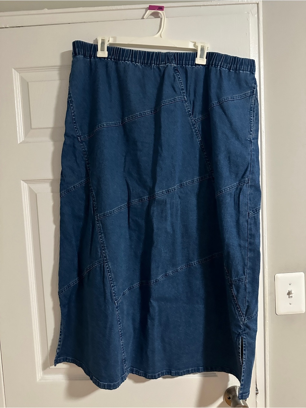 Orvis Indigo Patchwork Midi Skirt